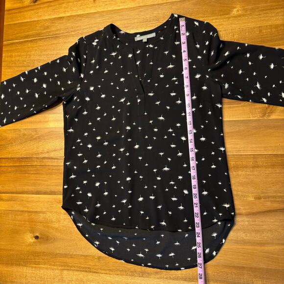 Daniel Rain Semi Sheer Blouse Quarter Sleeve V Neck Office Career Small Black - Picture 9 of 12